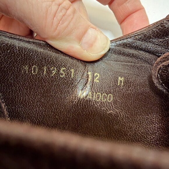 Bruno Magli Maioco Oxford Dress Shoes Brown Italy Nappa Leather Size 12 ret $395 - Picture 3 of 16